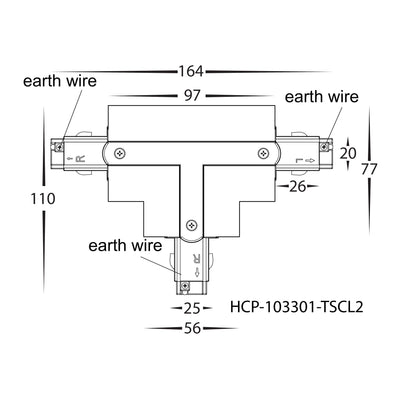 White Three Circuit Recessed Track T-Shape Connector - HCP-103301-TSCL1 (3)