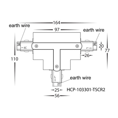 White Three Circuit Recessed Track T-Shape Connector - HCP-103301-TSCL1 (5)
