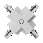 White Three Circuit Recessed Track X-Shape Connector - HCP-103301-XSC
