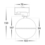 Ondo Single Circuit 6w or 9w Tri Colour Dimmable White Track Head - HCP-1031913 (2)
