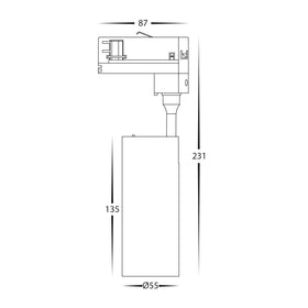 Single Circuit 10W Dali Dimmable Track Head
