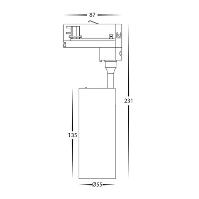 Single Circuit 10W Dali Dimmable Track Head