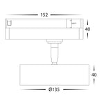 Single Circuit 18W Disc Dimmable Track Head