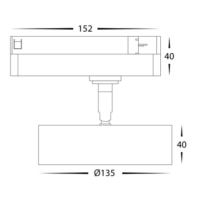 Single Circuit 18W Disc Dimmable Track Head