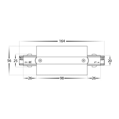 White Three Circuit Recessed Track Centre Feed - HCP-103301-CF (2)