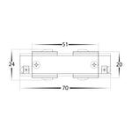 White Three Circuit Recessed Track Straight Joiner - HCP-103301-SJ (2)