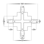 White Three Circuit Recessed Track X-Shape Connector - HCP-103301-XSC (2)