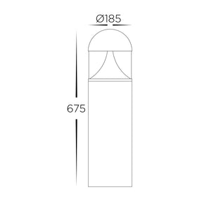 675mm 24w Large LED Bollard Light