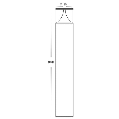 1000mm 24w Large LED Bollard Light