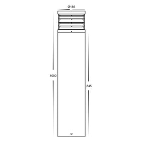 1000mm 24w Large Louvred LED Bollard Light