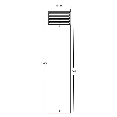 1000mm 24w Large Louvred LED Bollard Light