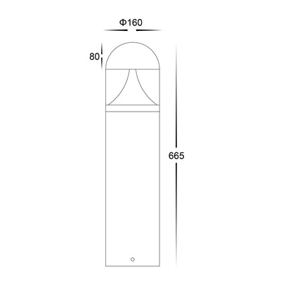 665mm 18w Large LED Bollard Light