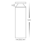 540mm 18w LED Bollard Light