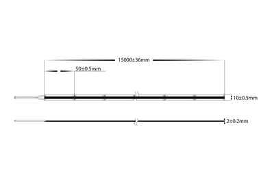 9.6w 24v DC 480LED 2700k IP20 COB Long Run LED Strip