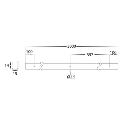 Channel to suit Sauna Haviflex LED Strip 40mm × 58mm