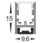 Shallow Square Profile 9mm × 15mm