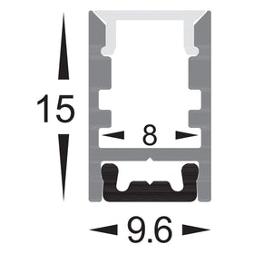 Shallow Square Profile 9mm × 15mm