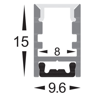 Shallow Square Profile 9mm × 15mm