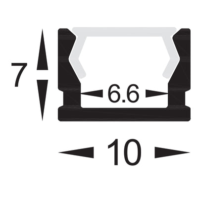 Shallow Square Profile 10mm × 7mm