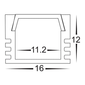 Shallow Square Profile 16mm × 12mm