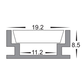 Shallow Square Foot Trafficable Profile 19mm × 8mm