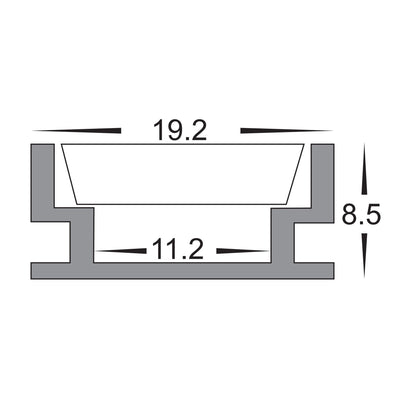 Shallow Square Foot Trafficable Profile 19mm × 8mm