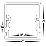 Square Profile 21mm × 14mm