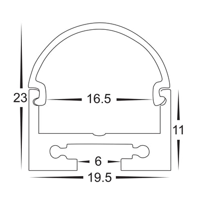 Profile with Rounded Diffuser 21mm × 19mm