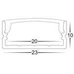 Shallow Square Profile 23mm × 10mm