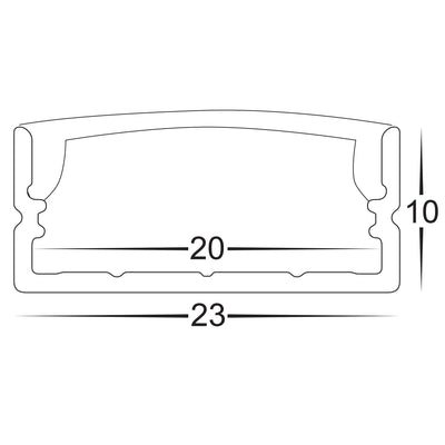 Shallow Square Profile 23mm × 10mm