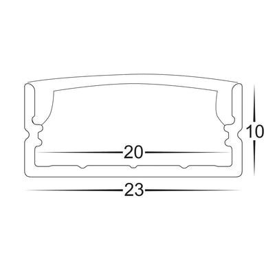 Shallow Square Profile 23mm × 10mm