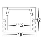 Shallow Square Profile 16mm × 12mm