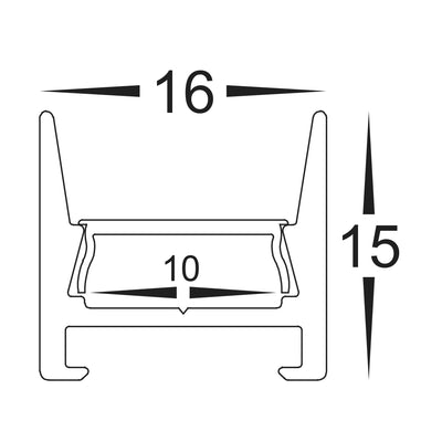 Shallow Square Profile 16mm × 15mm