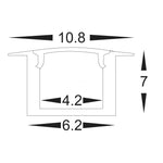 Shallow Recessed Micro Square Profile 11mm × 7mm