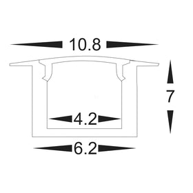 Shallow Recessed Micro Square Profile 11mm × 7mm