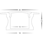 Deep Recessed Square Profile 25mm × 15mm