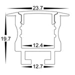 Deep Recessed Square Profile 25mm × 20mm