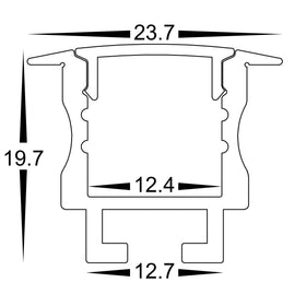 Deep Recessed Square Profile 25mm × 20mm