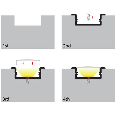 Shallow Recessed Square Profile 28mm × 10mm
