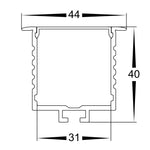 Deep Recessed Square Profile 45mm × 40mm