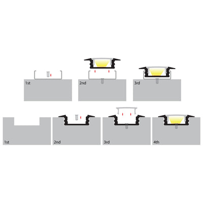 Shallow Recessed Square Profile 25mm × 7mm
