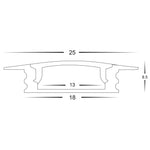 Shallow Recessed Square Profile 25mm × 7mm