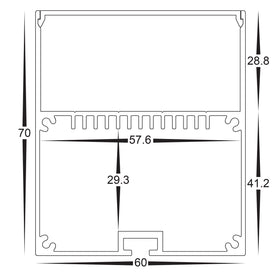 Square Suspended Profile 60mm × 70mm