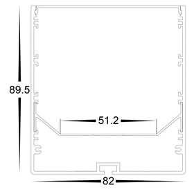 Large Square Suspended Profile 80mm × 90mm