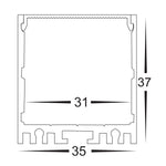 Square Suspended Profile 35mm × 37mm