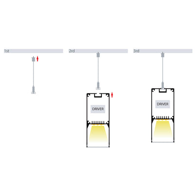 Square Slimline Suspended Profile 38mm × 90mm
