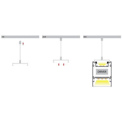 Square Up & Down Suspended Profile 60mm × 80mm