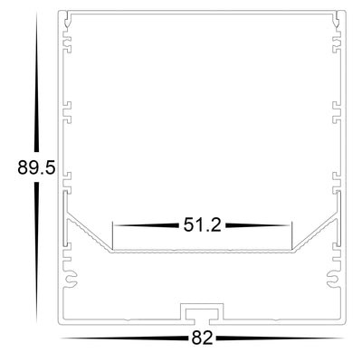 Large Square Suspended Profile 80mm × 90mm