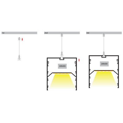 Large Square Suspended Profile 80mm × 90mm