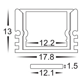 Deep IP65 Square Profile 18mm × 12mm